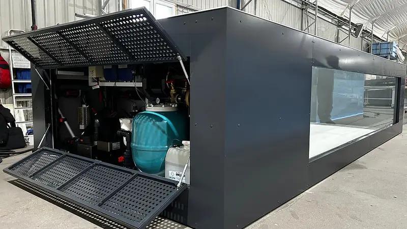 Piscina de polipropileno de 6,5 mx 2,5 m con ventana de 4 m